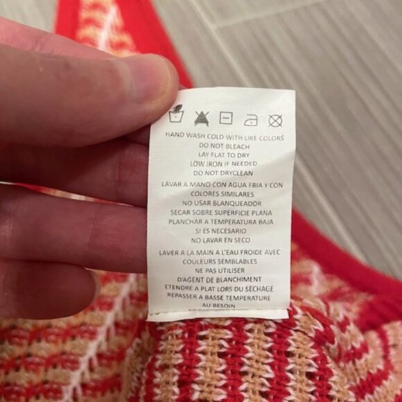 Wrangler Retro Chevron Knit Tank Top Red V-Neck Medium - Picture 14 of 16